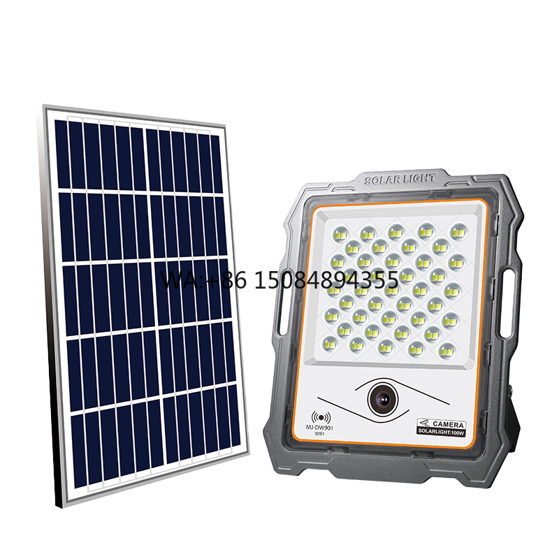 Home Security Flood Lights - ไฟสปอร์ตไลท์และไฟฟลัดไลท์ไร้สายพลังงานแสงอาทิตย์ กล้องวงจรปิดรักษาความปลอดภัยกลางแจ้งแบบใช้แบตเตอรี่ สำหรับใช้ในบ้าน