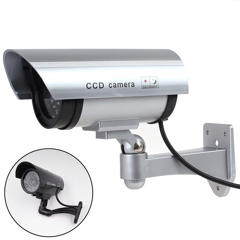 Fake Camera Dummy - กล้องวงจรปิดรักษาความปลอดภัยแบบกันน้ำ สำหรับบ้าน ภายนอก ภายในอาคาร กล้องจำลองพร้อมไฟ LED