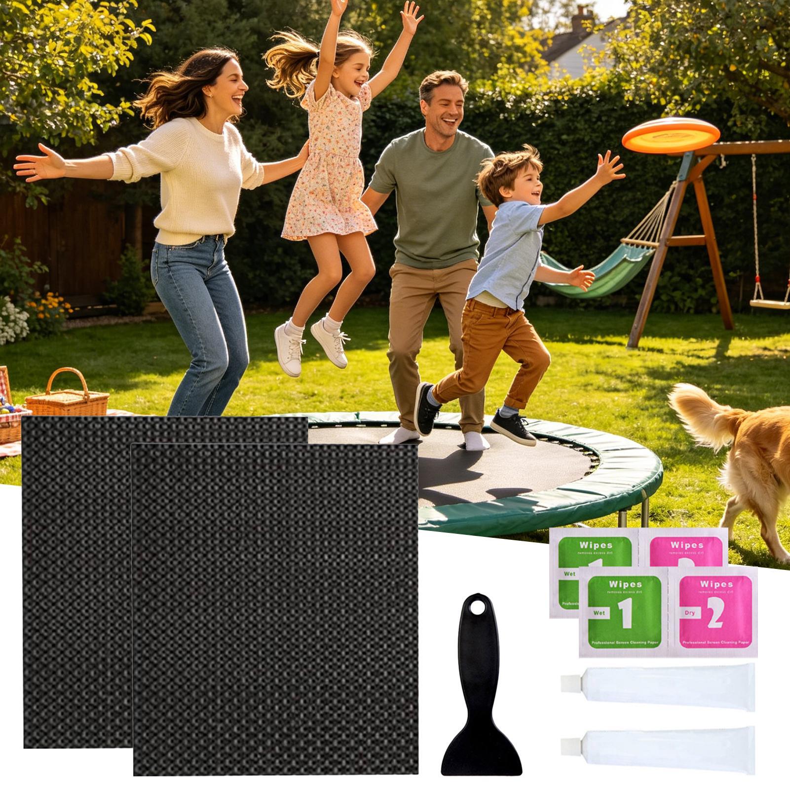 Home Yard Security - แผ่นปะแทรมโพลีน แข็งแรง ทนทานทุกสภาพอากาศ ตัดได้ ใช้งานได้ปลอดภัย ชุดซ่อมแผ่นปะแทรมโพลีน
