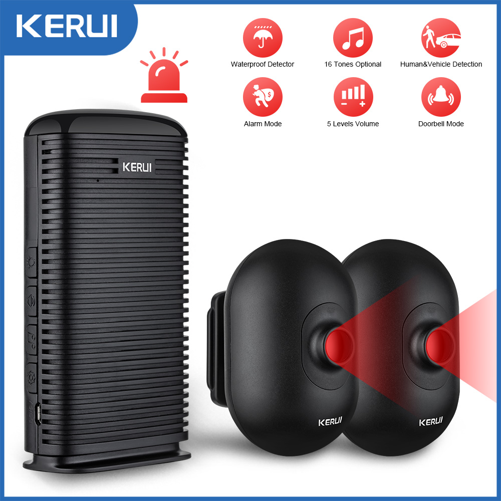 Home Security Yard Sign - KERUI DW9 โรงรถนาฬิกาปลุกไร้สาย Driveway ยินดีต้อนรับสัญญาณกันขโมยกันน้ํากลางแจ้ง PIR
