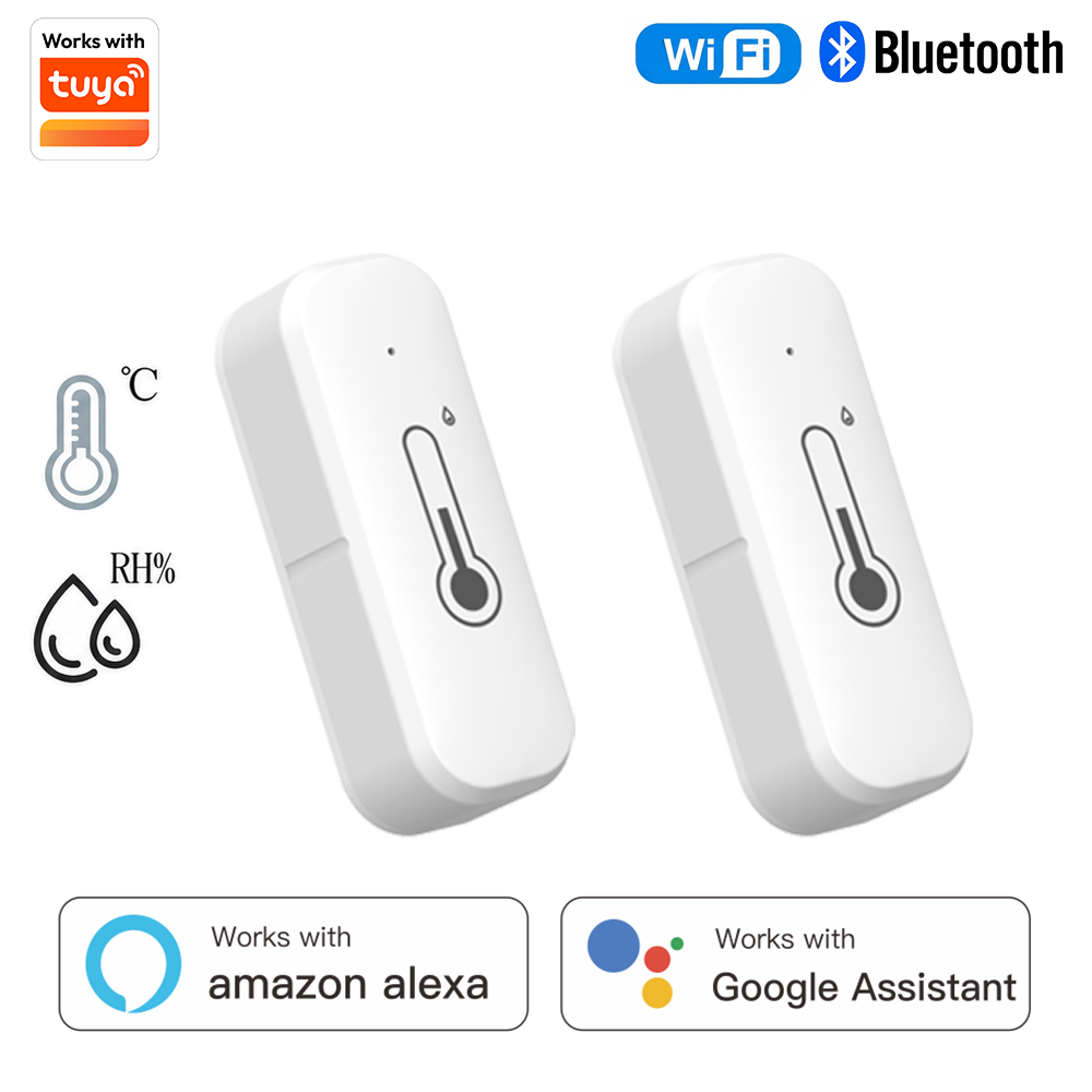 Home Security Alexa - ทูยาเซ็นเซอร์วัดอุณหภูมิและความชื้น การเชื่อมต่อ Wi-Fi บลูทูธ การตรวจสอบอุณหภูมิบ้านอัจฉริยะ เข้ากันได้กับอเล็กซา