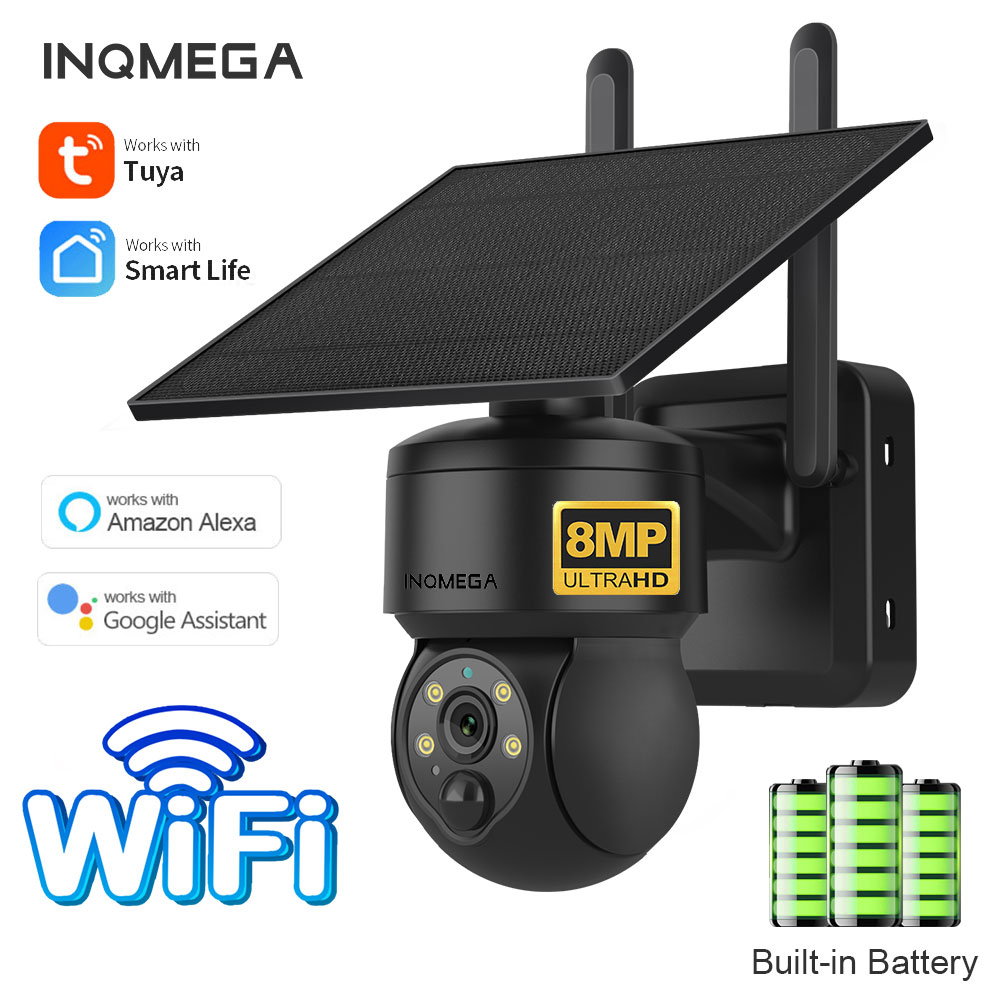 Home Security Wifi Camera - INQMEGA 8MP TUYA พลังงานแสงอาทิตย์กล้อง PIR Motion