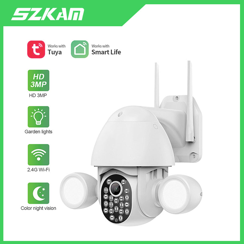 Home Security Flood Lights - Tuya Smartlife APP สมาร์ท 3MP Wifi