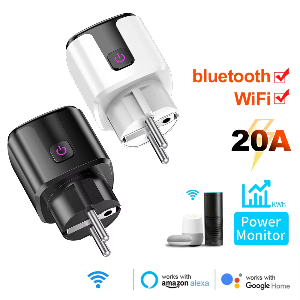 Home Security Alexa - ปลั๊กอัจฉริยะ 20A EU รองรับ WiFi+บลูทูธ พร้อมระบบตรวจสอบพลังงาน