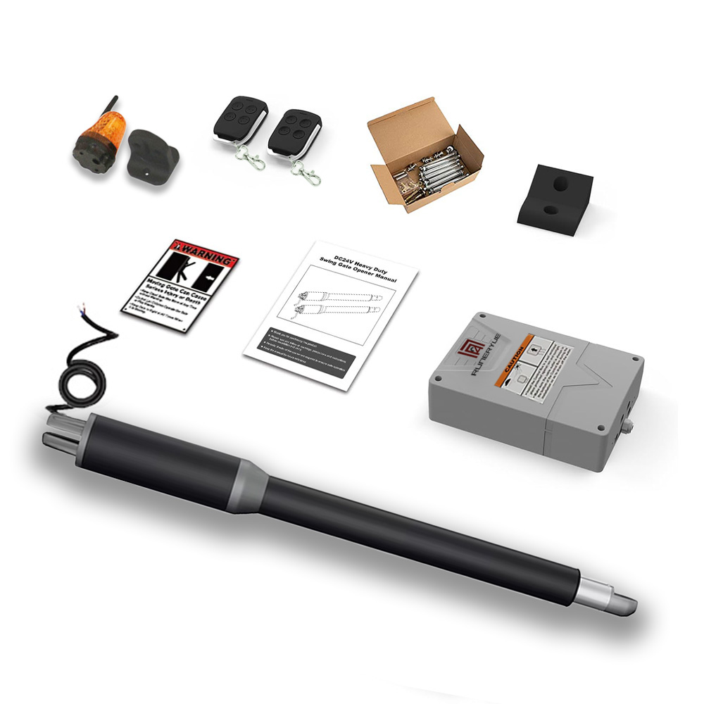 Home Security Electric Fence - มอเตอร์เปิดประตูรั้วไฟฟ้าแบบสวิงเดี่ยว สำหรับประตูรั้วเดี่ยว รองรับน้ำหนักได้สูงสุด 440 ปอนด์ ยาว