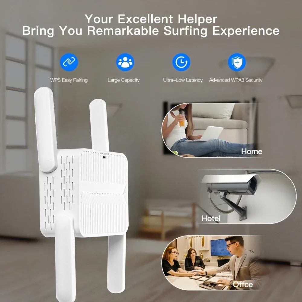 Home Security Bundle - AX1500 WiFi 6 Repeater Extender สัญญาณ