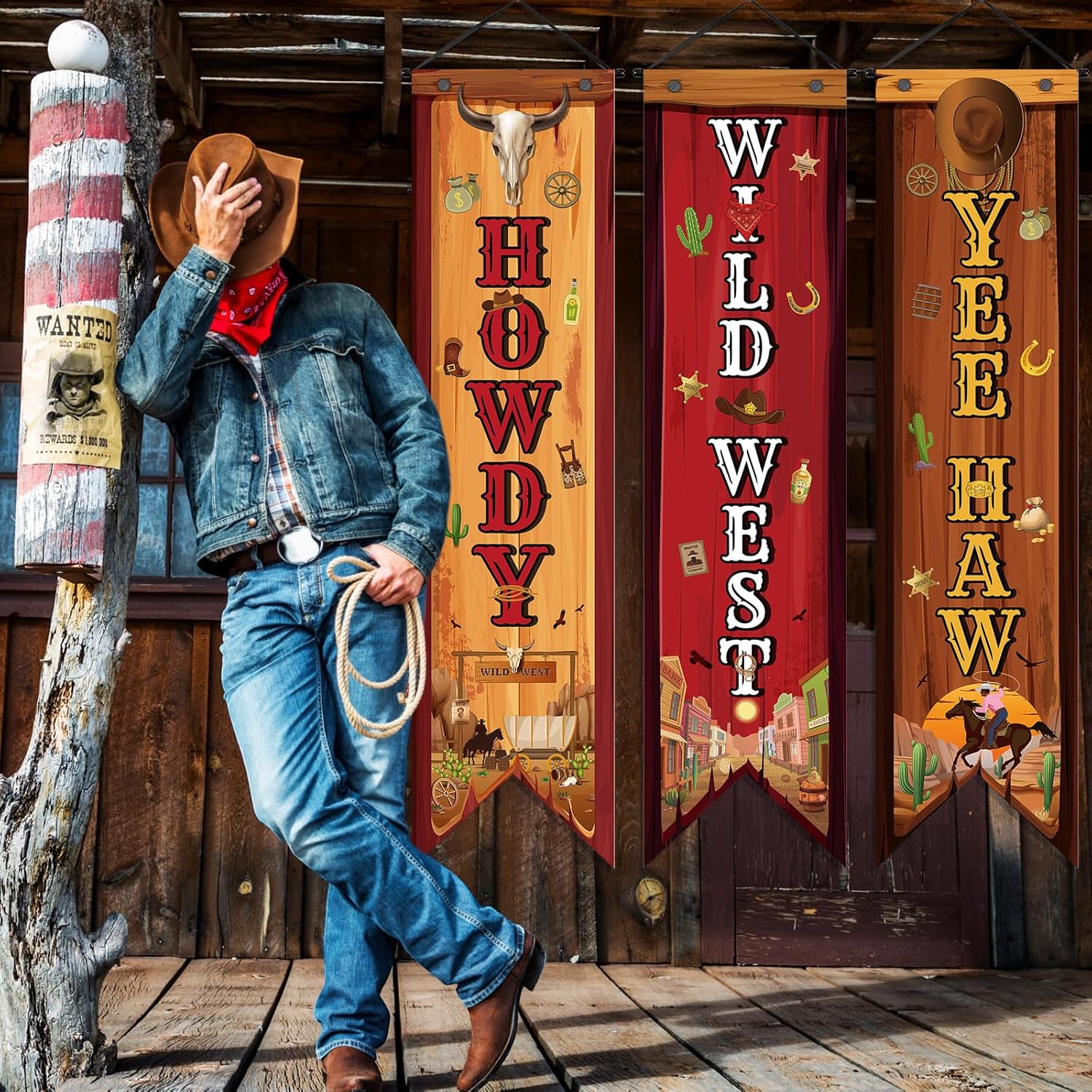 3 ชิ้น Western Party ตกแต่งคาว - Home Security Yard Sign บทวิจารณ์และราคา