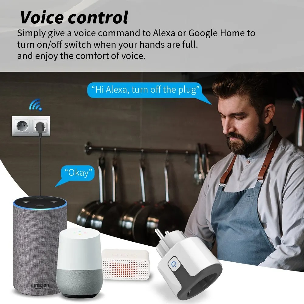 ปลั๊กไฟอัจฉริยะ WiFi EU ใช้งาน - Home Security Alexa บทวิจารณ์และราคา