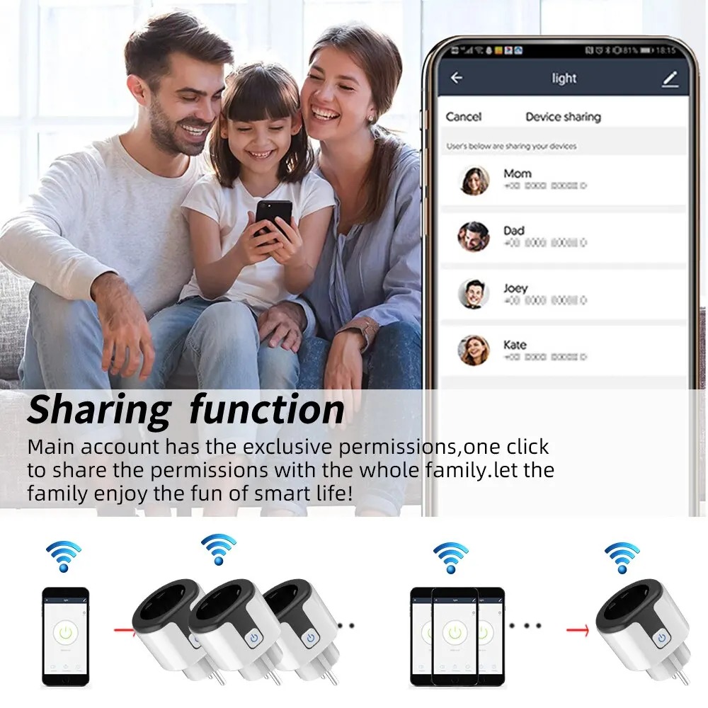 ปลั๊กไฟอัจฉริยะ WiFi EU ใช้งาน - Home Security Alexa บทวิจารณ์และราคา