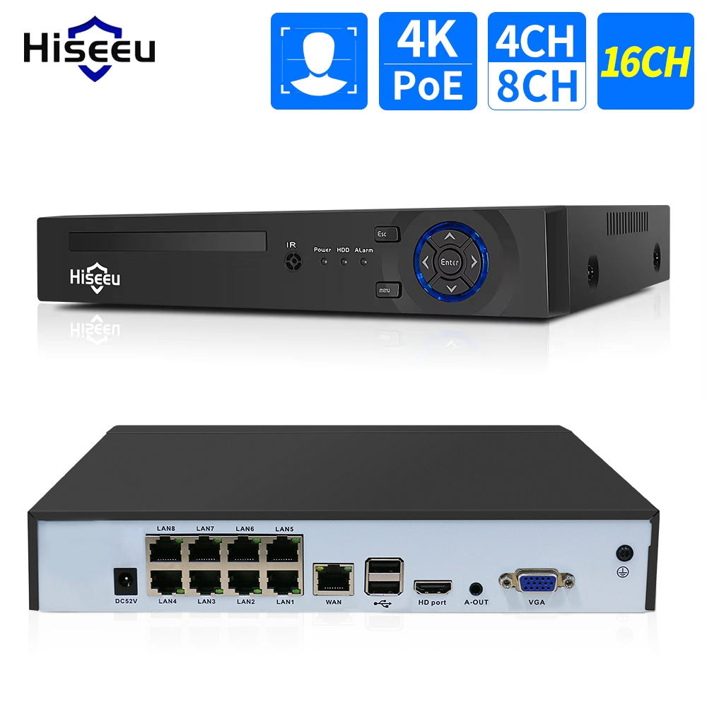 Hiseeu 4CH 10CH 16CH 4K 8MP 5M - Home Security With Cameras บทวิจารณ์และราคา