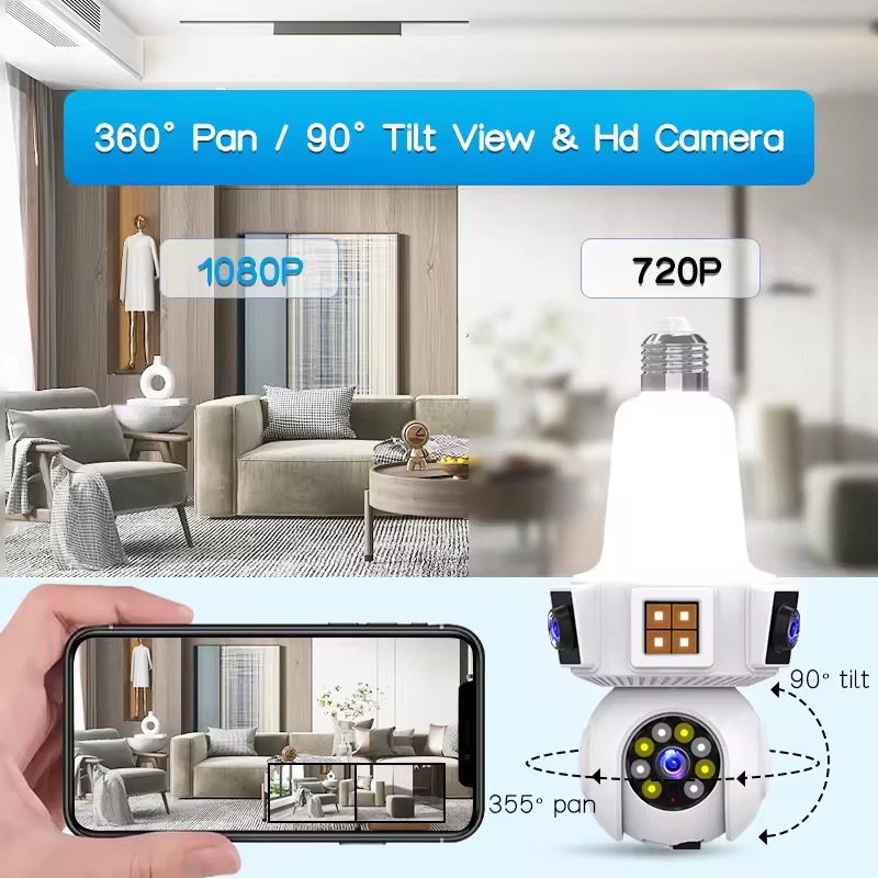 6MP V380pro APP Dual เลนส์สี E - Home Security Flood Lights บทวิจารณ์และราคา
