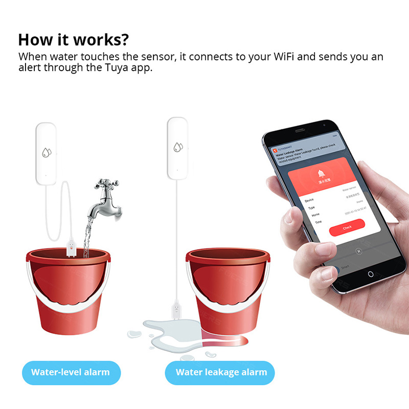 เซ็นเซอร์ตรวจจับน้ำรั่ว Tuya W - Home Security Alexa บทวิจารณ์และราคา