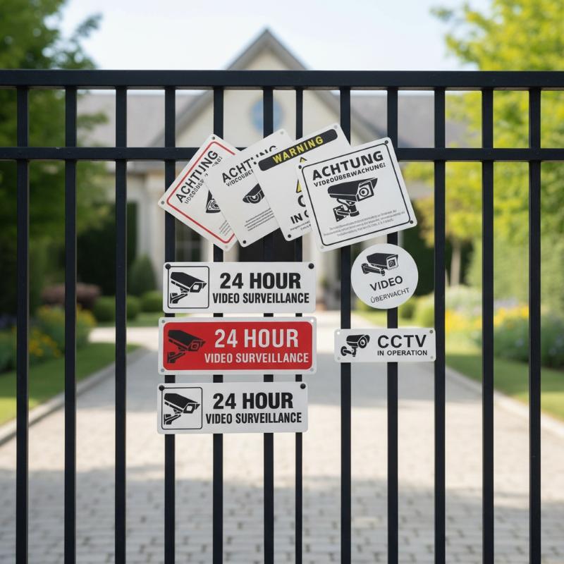ป้ายเตือนกล้องวงจรปิดโลหะ ระบบ - Home Yard Security บทวิจารณ์และราคา