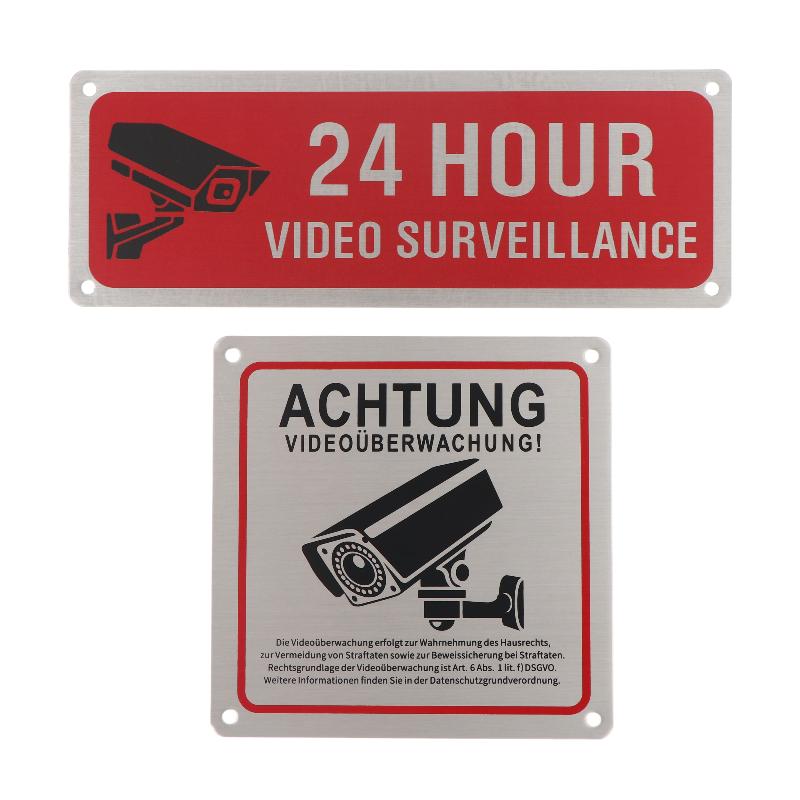 ป้ายเตือนกล้องวงจรปิดโลหะ ระบบ - Home Yard Security บทวิจารณ์และราคา