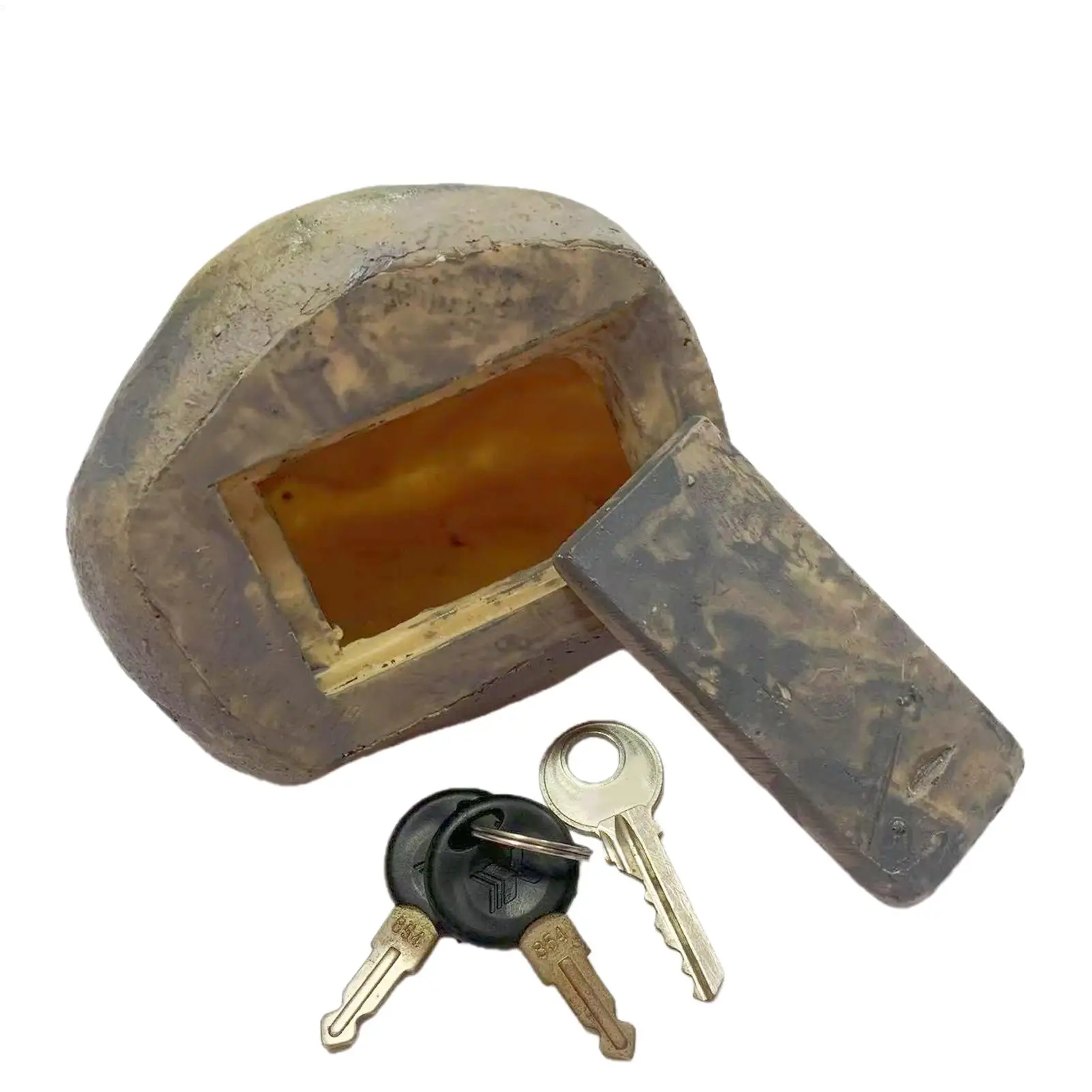 หินปลอมสำหรับซ่อนกุญแจกลางแจ้ง - Home Yard Security บทวิจารณ์และราคา