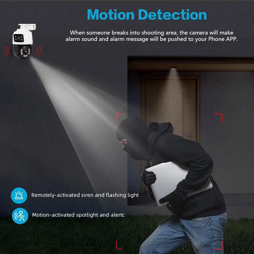 กล้องวงจรปิดภายนอกอาคาร 8MP PO - Home Yard Security บทวิจารณ์และราคา