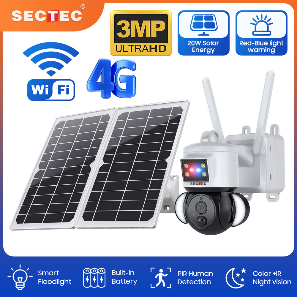 Sectec ไฟฉายพลังงานแสงอาทิตย์2 - Home Security Flood Lights บทวิจารณ์และราคา